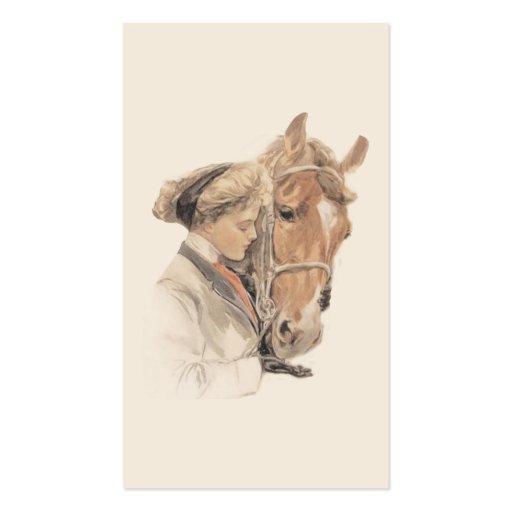 Horse and Lady Gorgeous Business Card (front side)