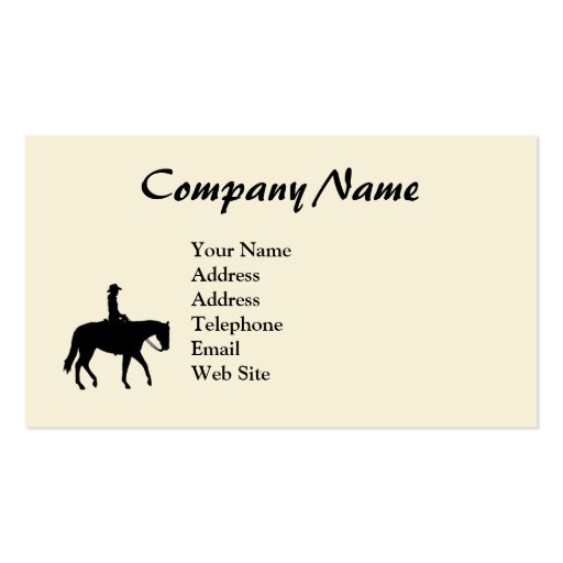 Horse and Rider Business Card (back side)