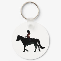 Horse and rider silhouette keychains