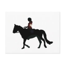 Horse and rider silhouette postcards