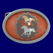 Horse and Shield Belt Buckle 