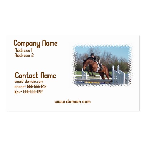 Horse and Show Jumping Business Card