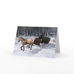 Horse And Sleigh Holiday Christmas Card