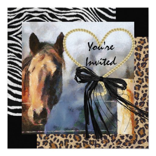 Horse & Animal Print Wedding Invitation
