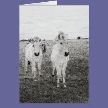 horse art 2 cards