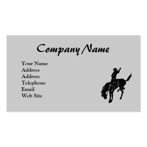 Horse At The Rodeo Business Card (back side)