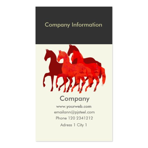 Horse Back Instructor  Horses Business Card Template (back side)