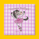 Horse Ballet on Pink Gingham magnets