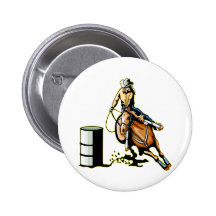 Horse Barrel Racing Pinback Button