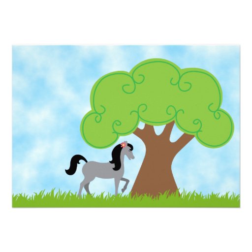 Horse Birthday Invitation for Girls