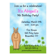 Horse Birthday Invitation for Girls