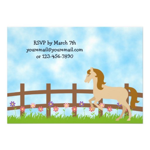Horse Birthday Invitation for Girls