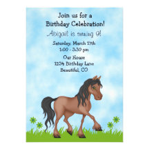 Horse Birthday Invitation for Girls