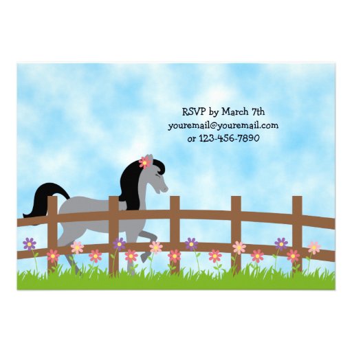 Horse Birthday Invitation for Girls