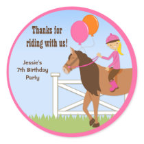 Horse Birthday Party Favor Stickers
