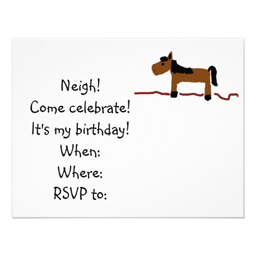 Horse Birthday Party Invitation