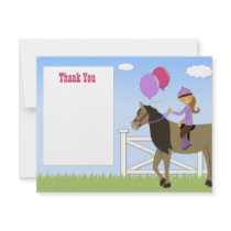 Horse Birthday Party Thank You Card Invitations