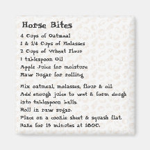 Horse Bites Recipe Magnet pink