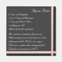 Horse Bites Recipe Magnet ribbon