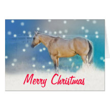 Horse (blue) ~ Christmas Card