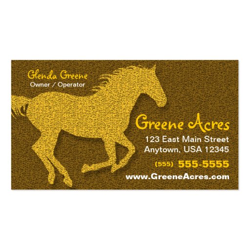 Horse Business Card - Brown (front side)