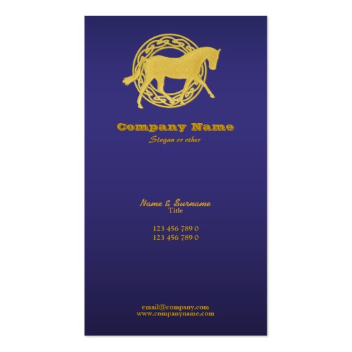 Horse business marketing business card (front side)