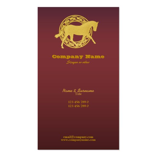 Horse business marketing business card template (front side)