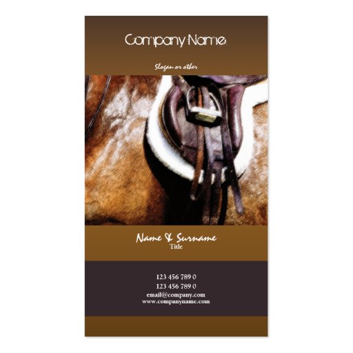 Horse business marketing equestrian art business card (front side)
