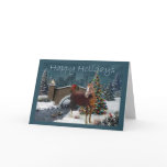 Horse Christmas Evening Card