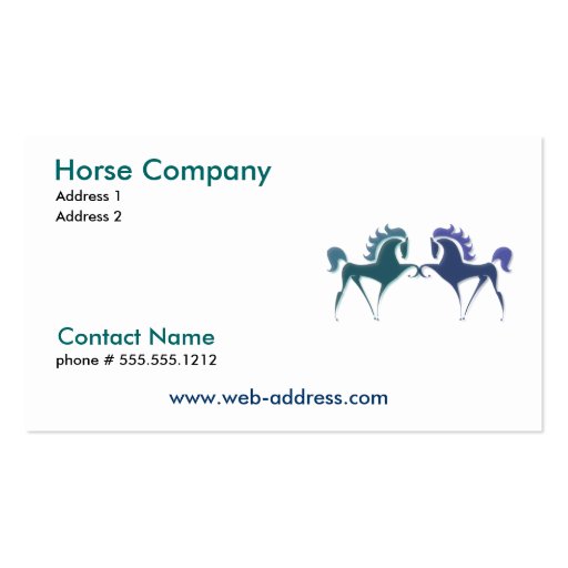 Horse Company Business Card (front side)