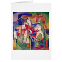 Horse Cow Elephant Winter By Franz Marc Greeting Cards