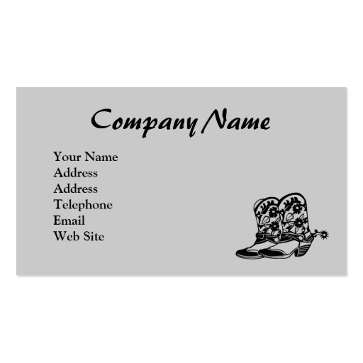 Horse Cowboy Boots Business Card (back side)