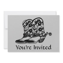 Horse Cowboy Boots Invitation