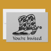 Horse Cowboy Boots Invitation