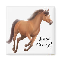 Horse Crazy Magnet by twopurringcats Horse Crazy Magnet
