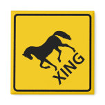 Horse Crossing Highway Sign Refrigerator Magnet