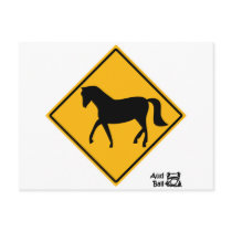 Horse Crossing Sign Postcard