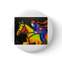 Horse Dashing Pinback Button
