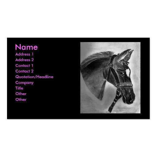 Horse drawing business card templates