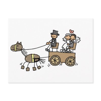 Horse Drawn Carriage For Weddings postcards
