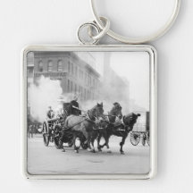 Horse Drawn Fire Engine, early 1900s Key Chain