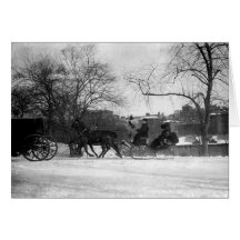 Horse Drawn Sleigh NYC Greeting Card