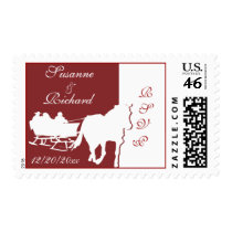 Horse Drawn Sleigh Wedding Stamps