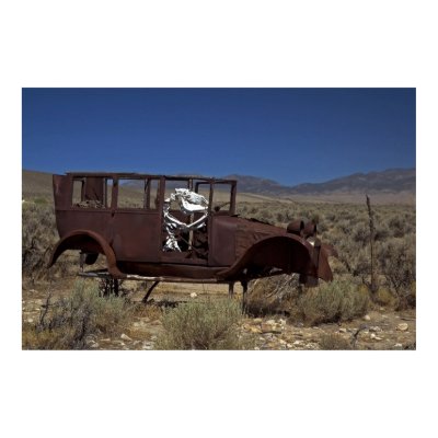 Horse Driving Car Across the Desert Posters by WanderLinArts