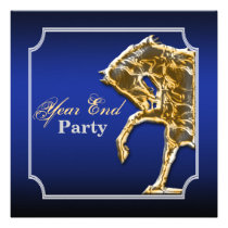 Horse equine party event show blue black invitations