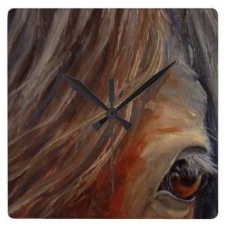 Horse Eye Fine Art Wall Clock