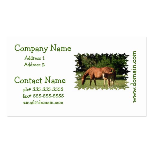 Horse Family  Business Cards