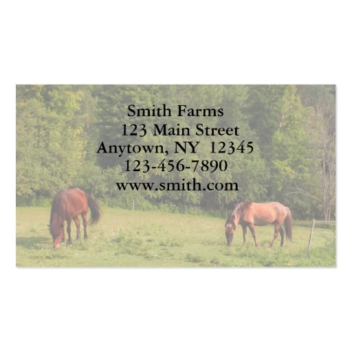 Horse Farm Business Card (front side)