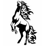 HORSE FLAMING BLACK AND WHITE T SHIRT