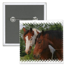 Horse Friends Square Button